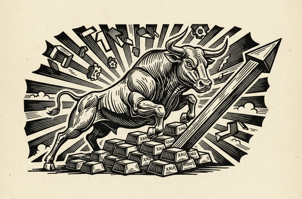 Featured image for article: Gold Surges Past $5,200 as Tariff Fears Fuel 7% Weekly Rally