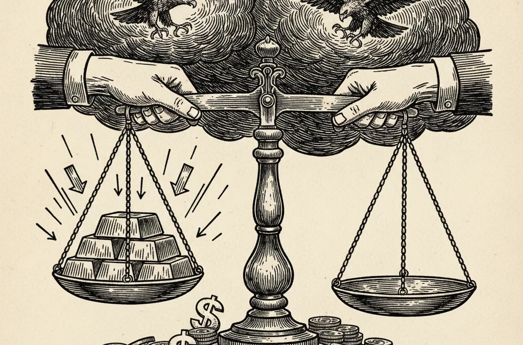 Featured image for article: Gold Sheds 8% in a Week - Fed Hawks Circle