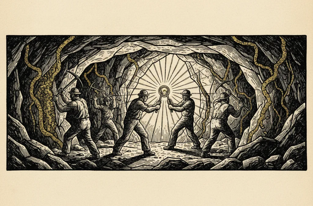 Featured image for article: Gold Miners Get Repriced - But the Metal Itself Hesitates