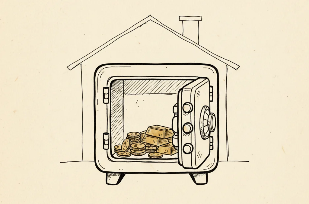 Storing gold at home: insurance, safes and security (2026)
